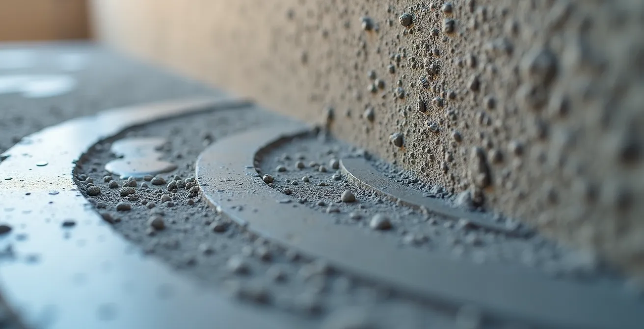 Artisan appliquant du béton ciré sur un mur avec une taloche pour créer des nuances par la technique de ferrage.