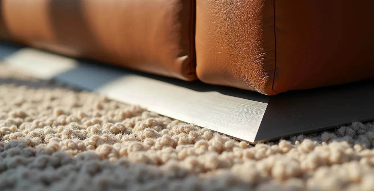 Grand salon contemporain avec canapé modulable gris, tapis texturé et cheminée design